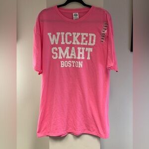 Wicked Smaht Boston Tee in Hot Pink XL unisex NWT